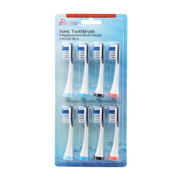 Pursonic Sonic Toothbrush Replacement Heads, 8 CT