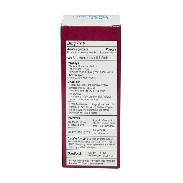 Eosera Ear Pain MD Pain Relieving Drops, 0.5 mL, 10 Vials