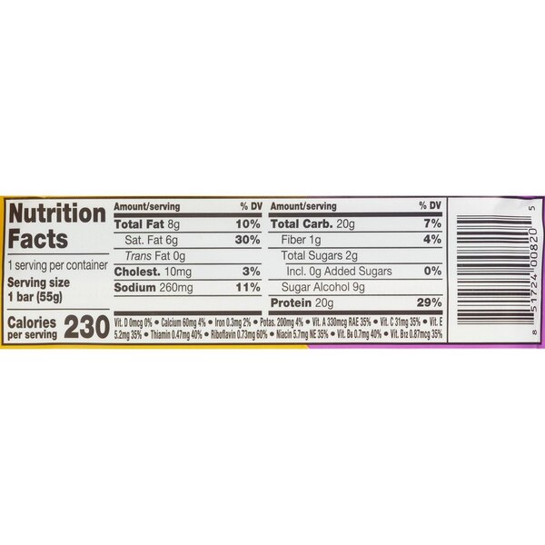 Fulfil, Chocolate Peanut Caramel Protein Bar, 1.94 oz