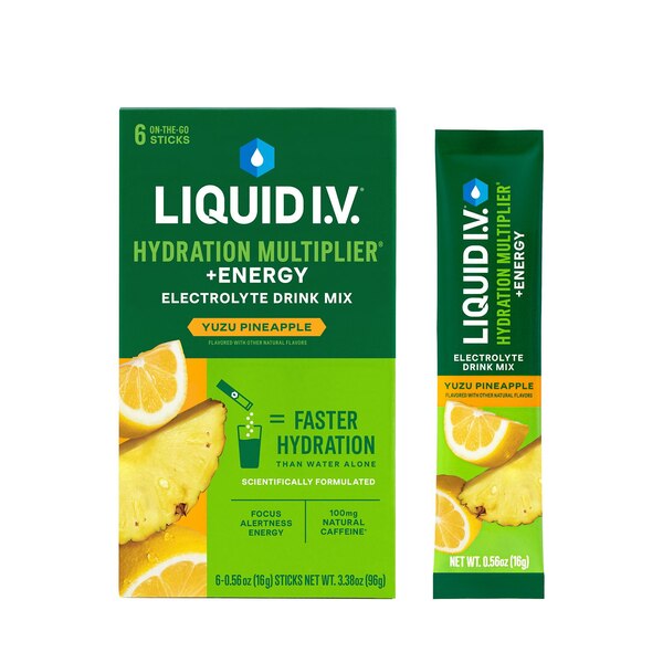 Liquid I.V. Energy Multiplier Yuzu Pineapple Drink Mix Packets, 6 CT