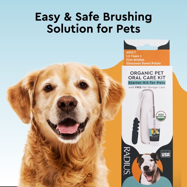 RADIUS Canine USDA Organic Dental Solutions Kit, Dog Dental Kit, Adult, Ages 1.5 yrs and over