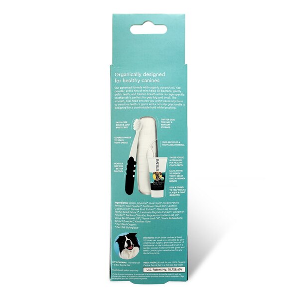RADIUS Canine USDA Organic Dental Solutions Kit, Dog Dental Kit, Adult, Ages 1.5 yrs and over