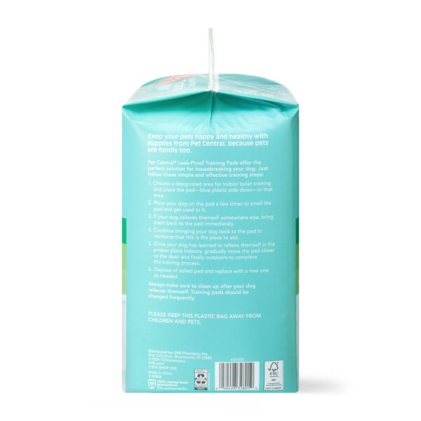 Pet Central Leak-Proof Puppy Training Pads, 22 x 22 in, 100 ct