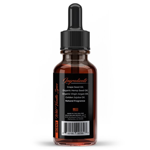 Wild Willies Hemp Beard Elixir, Wild Vanilla Spice, 1 OZ