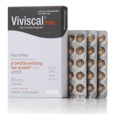 Viviscal - Tabletas para crecimiento del cabello, para hombres, 60 u.