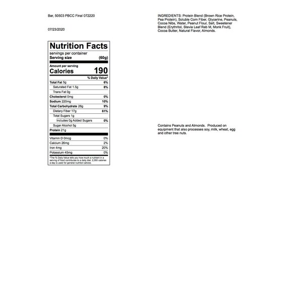 No Cow Protein Bar, Dairy Free
