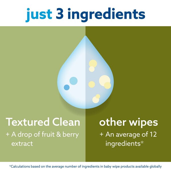 WaterWipes Textured Clean 99.9% Water Based Toddler & Baby Wipes, Sensitive