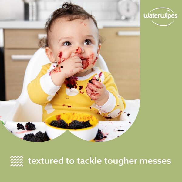 WaterWipes Textured Clean 99.9% Water Based Toddler & Baby Wipes, Sensitive
