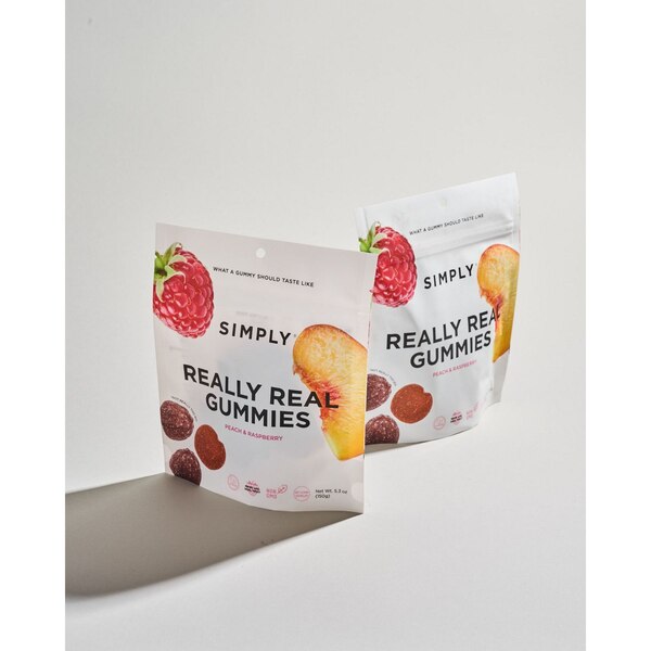 Simply, Really Real Gummies, Peach & Raspberry, 5.3 oz