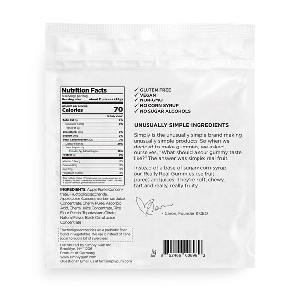 Simply, Really Real Gummies, Sour Cherry & Apple, 5.3 oz