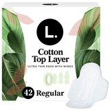 L. Chlorine Free Ultra Thin Pads, Organic Cotton, Regular, 42 CT, thumbnail image