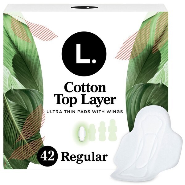 L. Chlorine Free Ultra Thin Pads, Organic Cotton, Regular, 42 CT