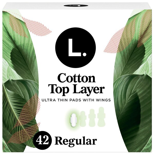 L. Chlorine Free Ultra Thin Pads, Organic Cotton, Regular, 42 CT