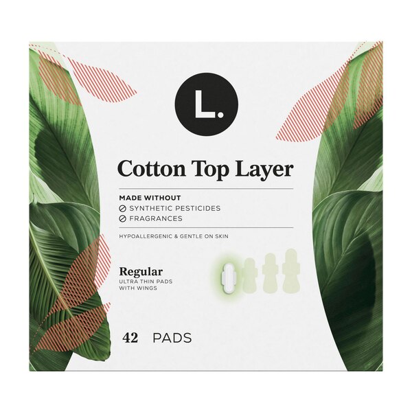 L. Chlorine Free Ultra Thin Pads, Organic Cotton, Regular, 42 CT