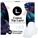 L. Chlorine Free Ultra Thin Pads Overnight Absorbency, Organic Cotton, 36 Count, thumbnail image