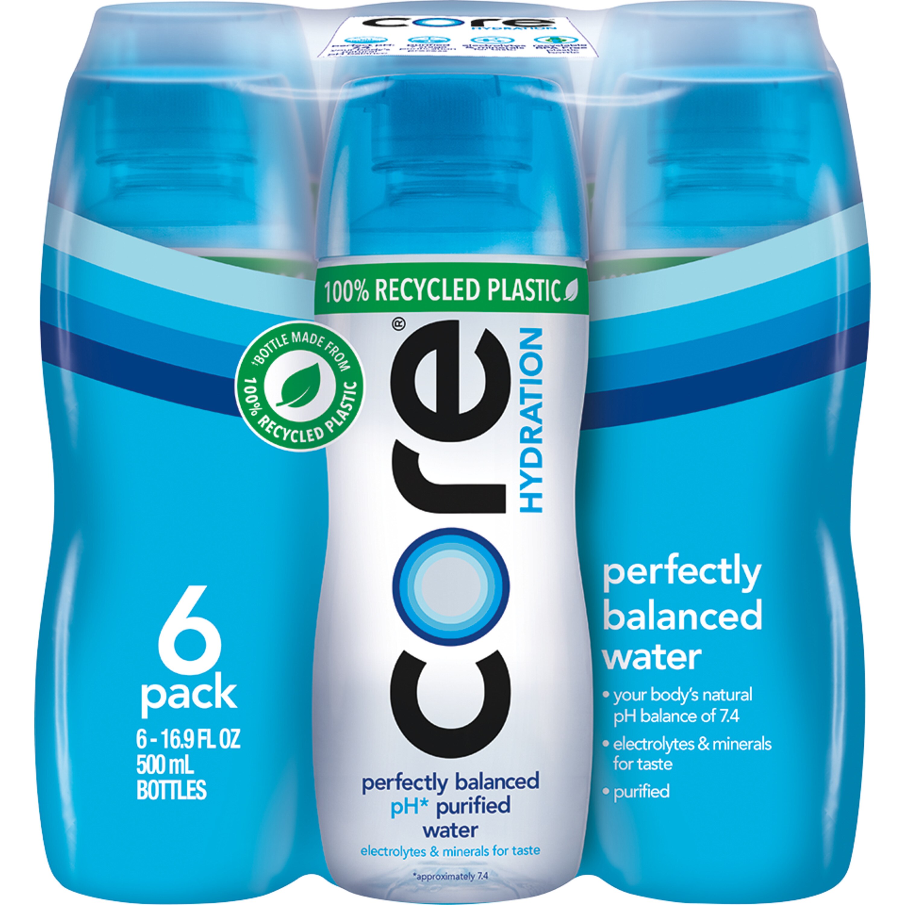 NEW Core Hydration Perfectly Balanced Water, 16.9 OZ Bottles, 6 CT