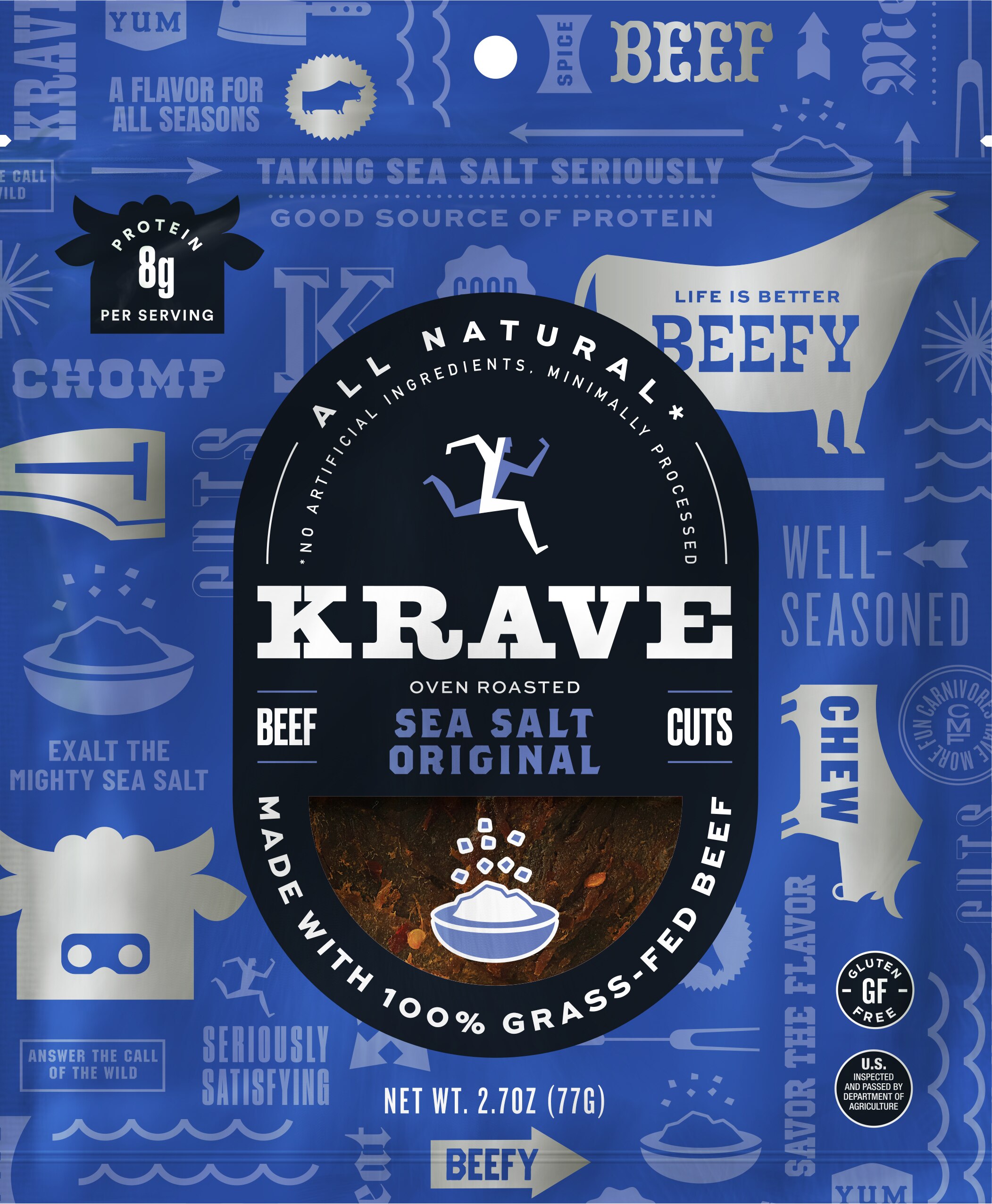 KRAVE Gourmet Beef Cuts, Sea Salt Flavor, 2.7 OZ