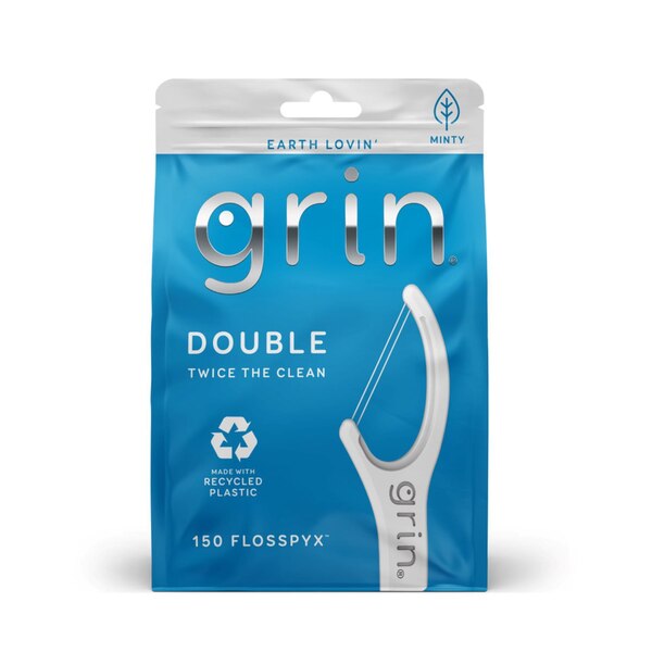 Grin Double Flosspyx, Minty, 150 CT