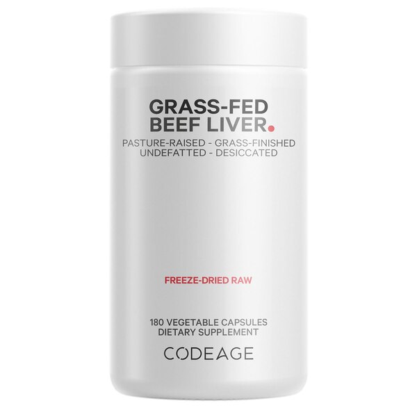 Grass-Fed Beef Liver, Grass-Finished, Pasture-Raised, Freeze-Dried Glandular Supplement, 180CT