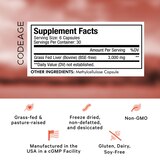 Grass-Fed Beef Liver, Grass-Finished, Pasture-Raised, Freeze-Dried Glandular Supplement, 180CT, thumbnail image