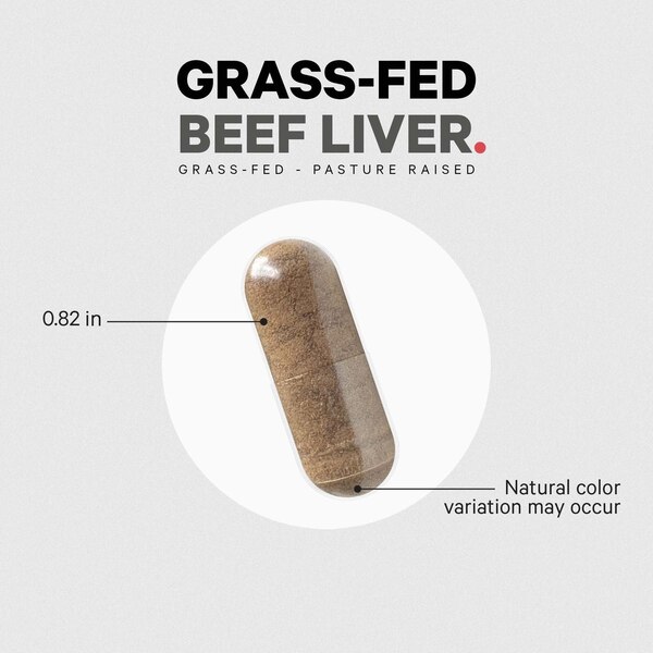 Grass-Fed Beef Liver, Grass-Finished, Pasture-Raised, Freeze-Dried Glandular Supplement, 180CT