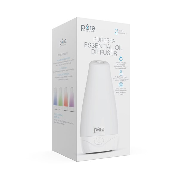 Pure Enrichment PureSpa Essential Oil Diffuser with Color-Changing Light, 100ml Water Tank
