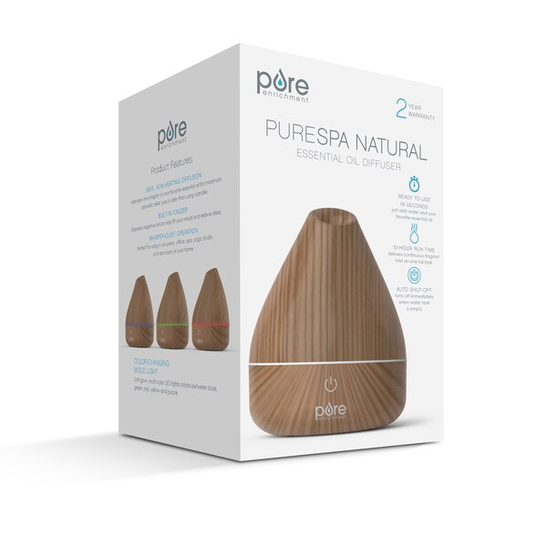 Pure Enrichment PureSpa Natural Aromatherapy Oil Diffuser, Natural