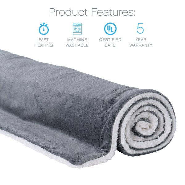 Pure Enrichment PureRelief Plush Heated Throw Blanket
