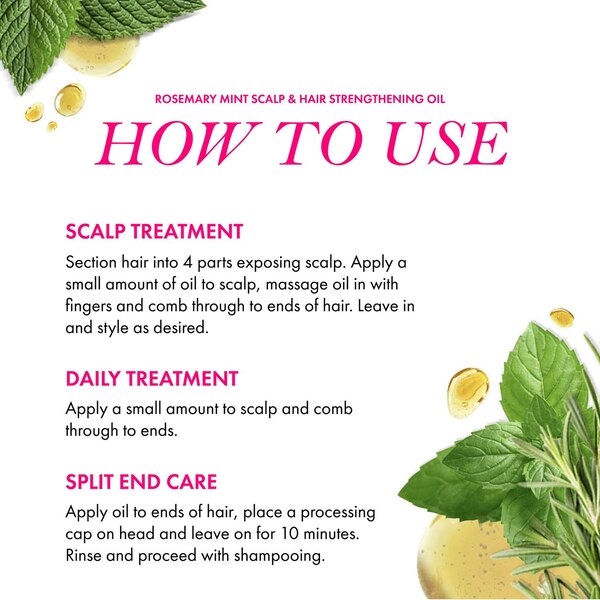 Mielle Rosemary Mint Scalp & Hair Strengthening Oil, 2 OZ