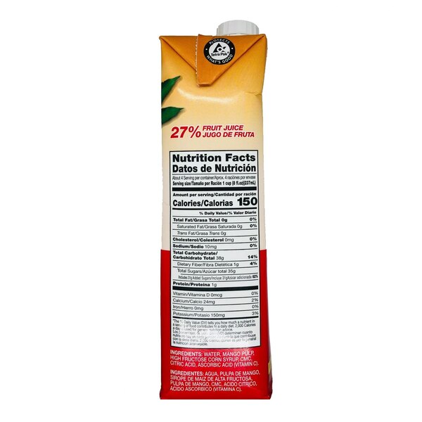Taoro Nectar de Mango (Mango Nectar) 1 Quart Tetra Pack
