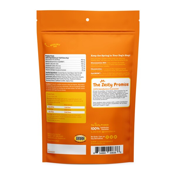 Zesty Paws Mobility Bites, Duck, 60ct