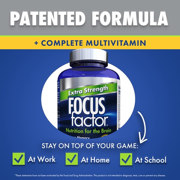 Focus Factor Extra Strength Nutrition for the Brain Plus Multivitamin Tablets