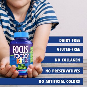 Focus Factor Kids Extra Strength Daily Chewable Vitamins for Kids, Berry Blast, 120 CT