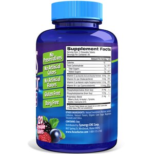 Focus Factor Kids Extra Strength Daily Chewable Vitamins for Kids, Berry Blast, 120 CT