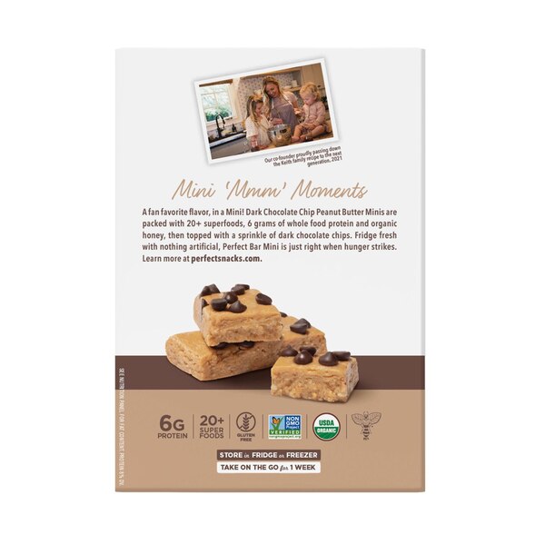 Perfect Bar, Mini Chocolate Chip Peanut Butter Protein Bar, 0.88 Oz, 8 Ct