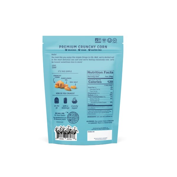 Love Corn Sea Salt Delicious Crunchy Corn, 1.6 oz