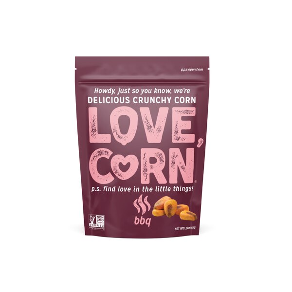 Love Corn BBQ Delicious Crunchy Corn - Maíz crujiente, 1.6 oz