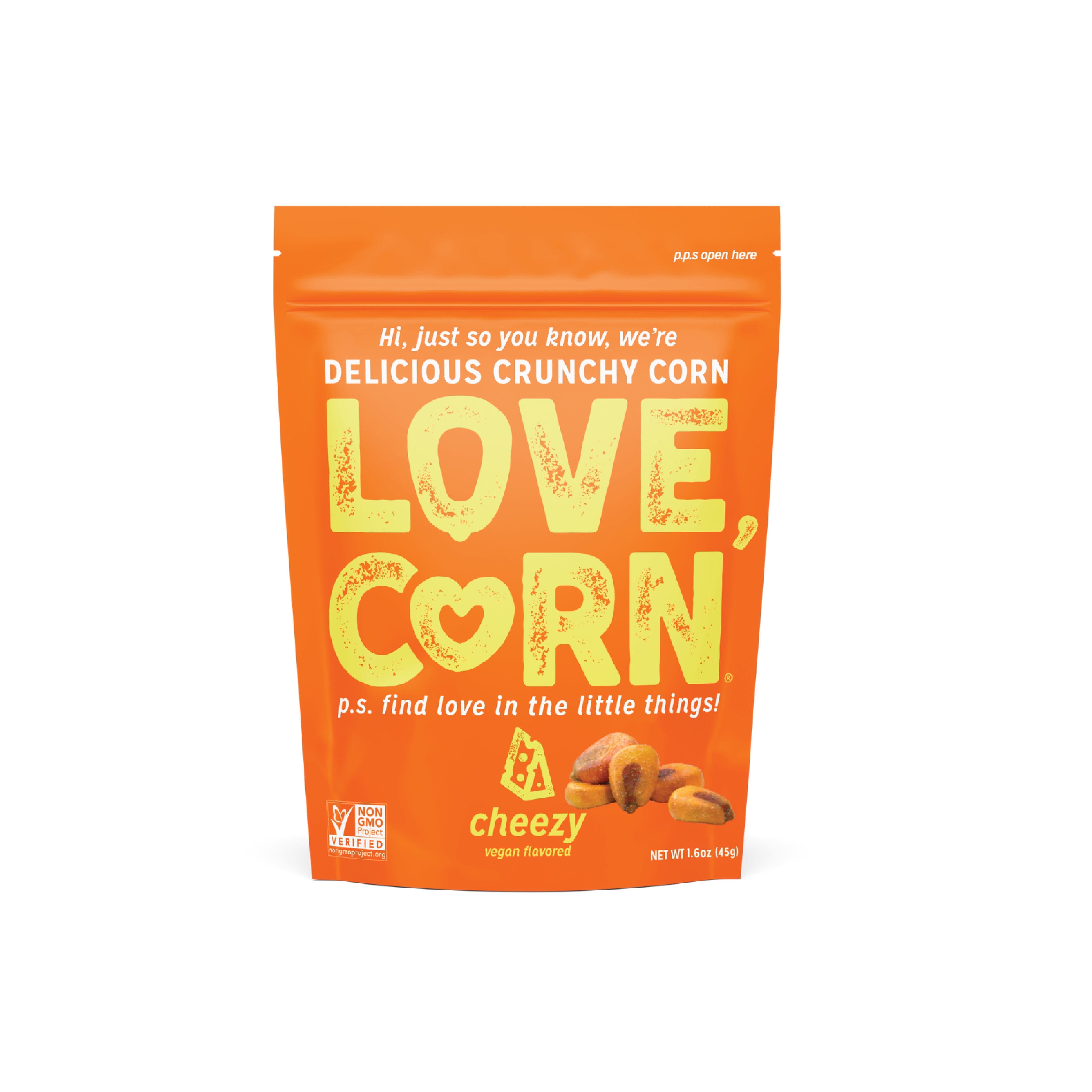 Love Corn Cheezy Delicious Crunchy Corn - Maíz crujiente, 1.6 oz