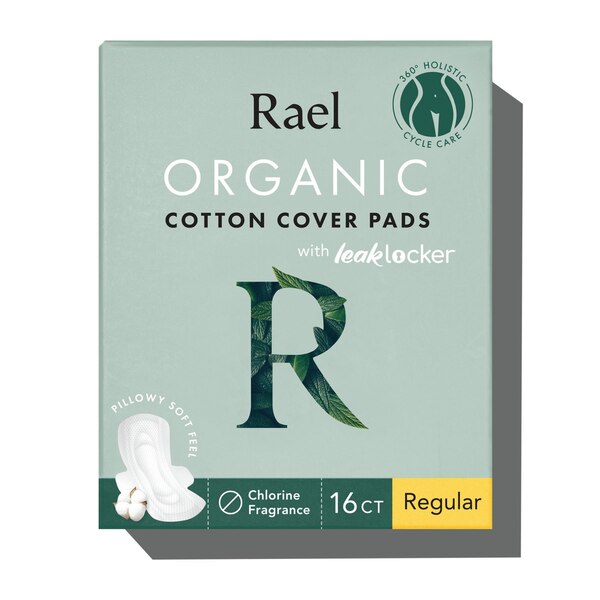 Rael Organic Cotton Pads Regular, 16 CT
