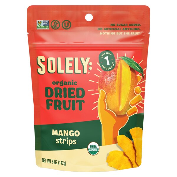 Solely Organic Dried Mango Strips, 5 oz