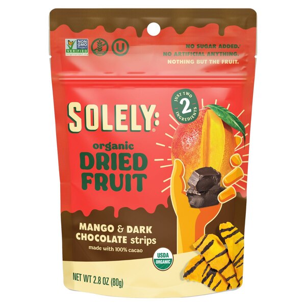 Solely Organic Mango Cacao Drizzled Dried Fruit, 2.8 oz