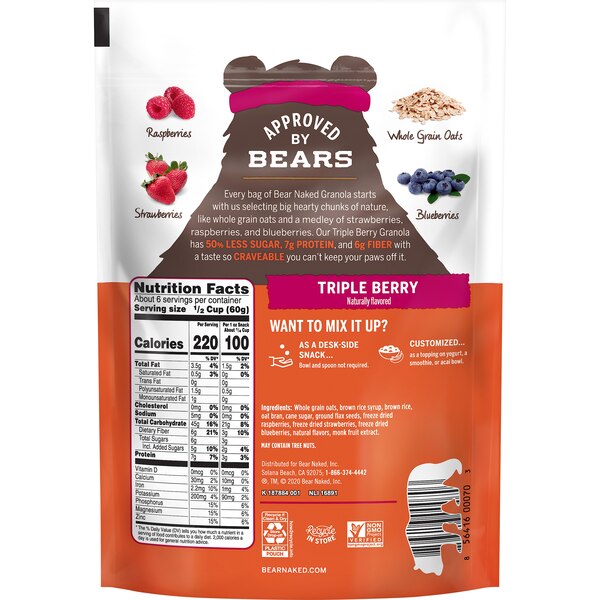 Bear Naked Triple Berry Granola, 12 oz
