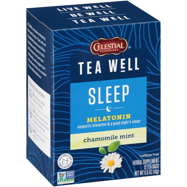 Celestial Seasonings Tea Well Chamomile Mint Sleep Caffeine Free Tea Bags, 12 ct