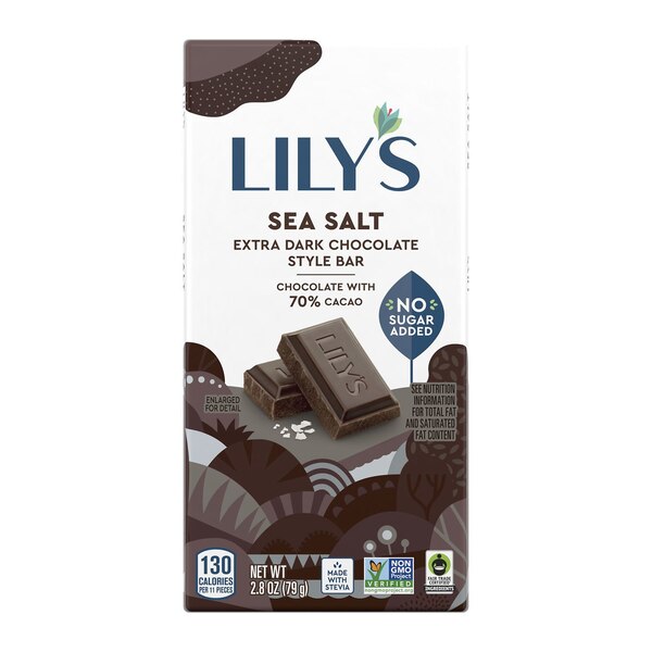 Lily's Salted Almond Stevia Extra Dark Chocolate Bar, 2.8 oz