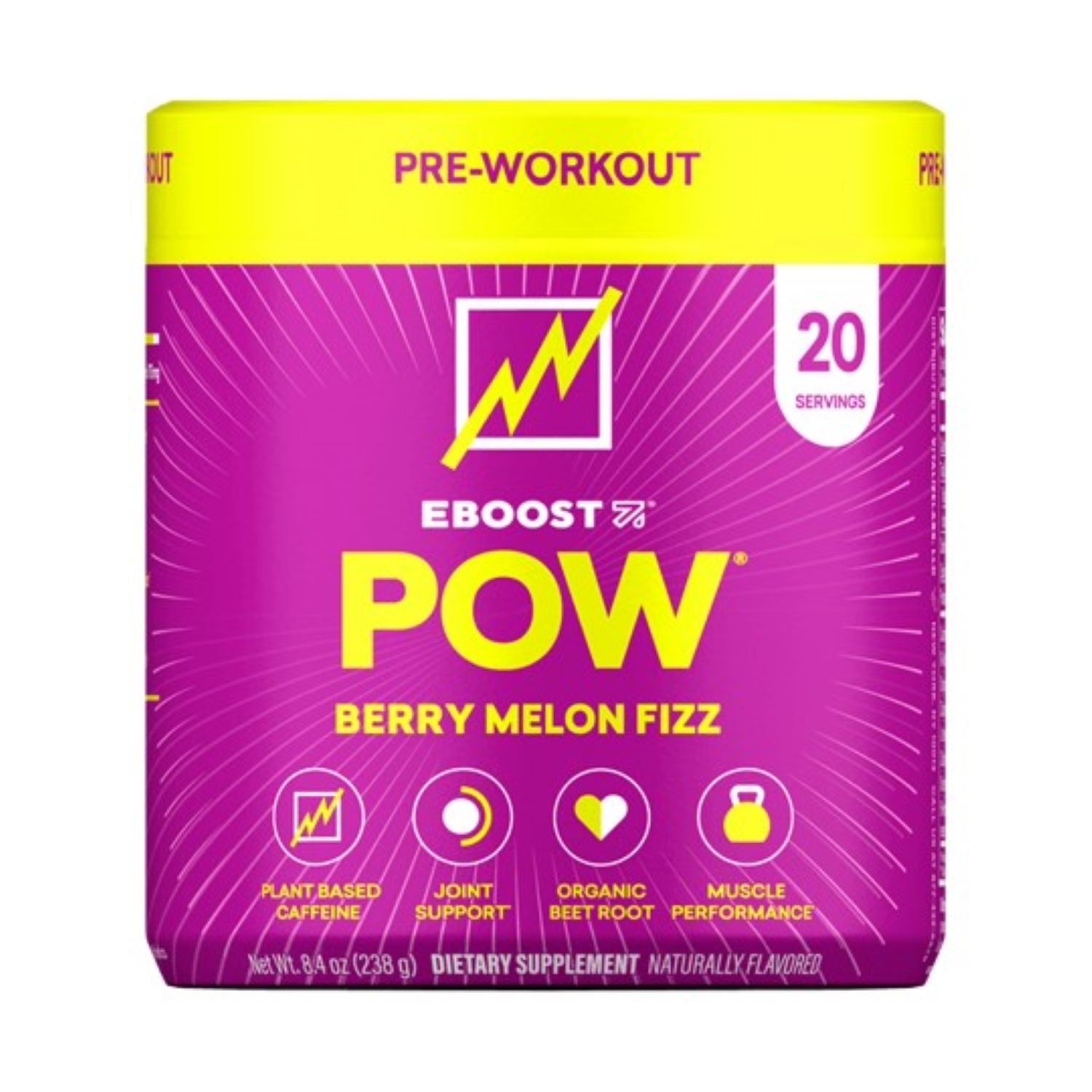 EBoost Pow Pre-Workout Powder, 20 Servings image.