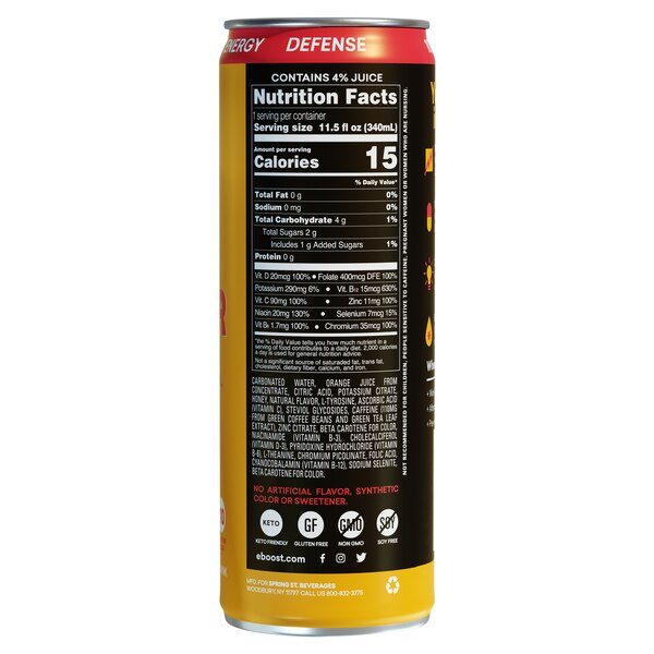 EBOOST SUPER FUEL Sparkling Energy Drink, 11.5 oz