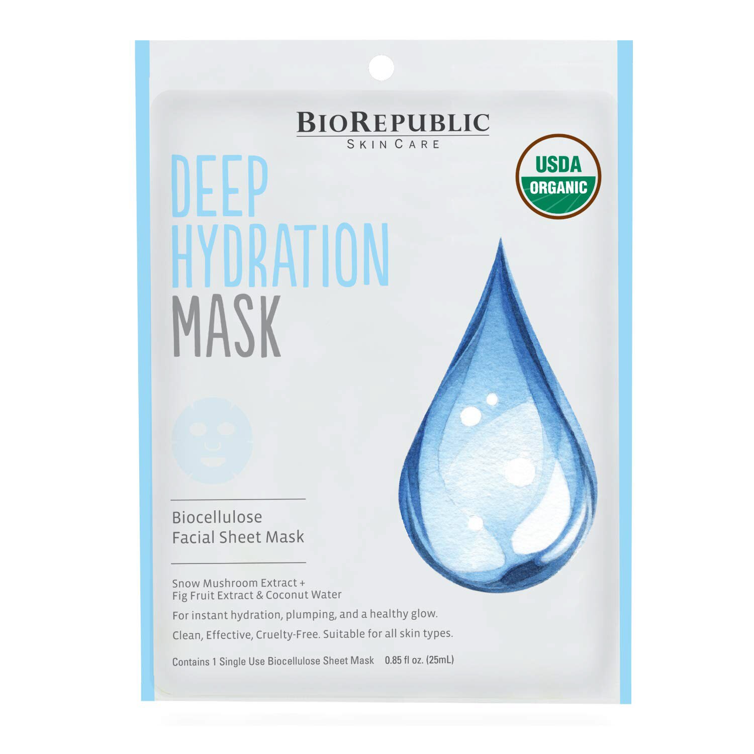 BioRepublic Deep Hydration Organic Facial Sheet Mask