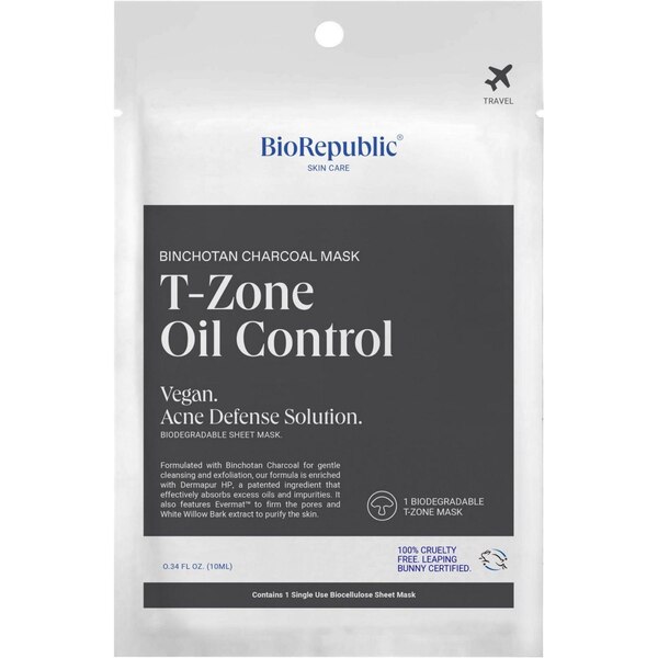 BioRepublic T-Zone Oil Control Binchotan Charcoal Sheet Mask