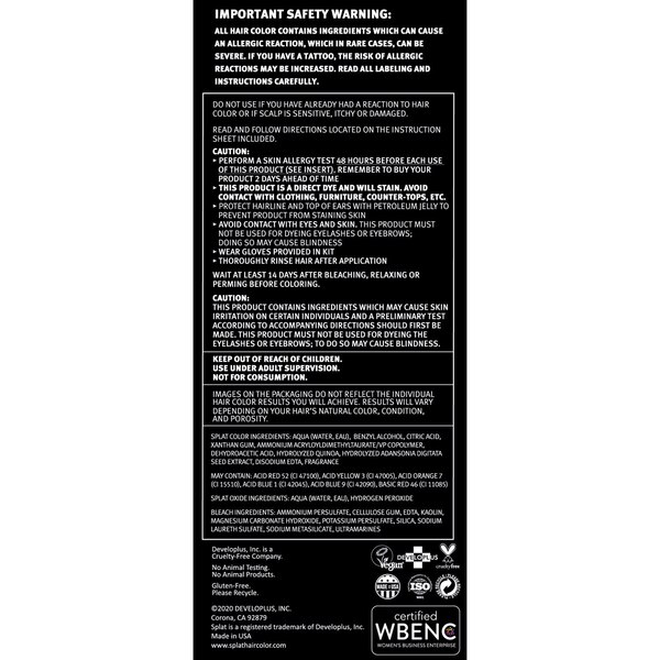 Splat Complete Semi-Permanent Hair Color Kit with Bleach