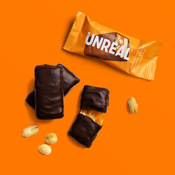 Unreal Dark Chocolate Caramel Peanut Nougat Bars, 3.4 oz
